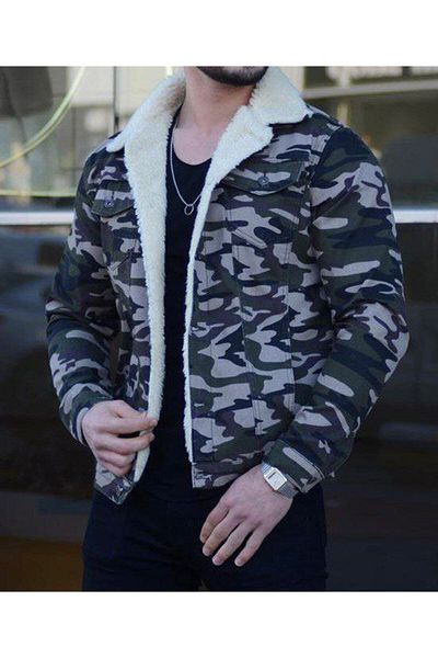 alaska the last frontier R.lion Slim Fit Shearling Jeans Παλτό Premium Denim--σκούρο καμουφλάζ--