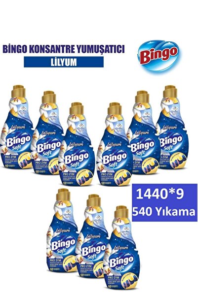 Bingo Konsantre Çamaşır Yumuşatıcısı Lilyum 1440 ml X 9 Adet