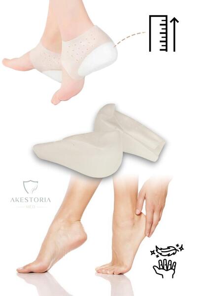 Akestoria Med Çift Boy Uzatıcı Silikon Topuk Yükseltici Çorabı Fc-030