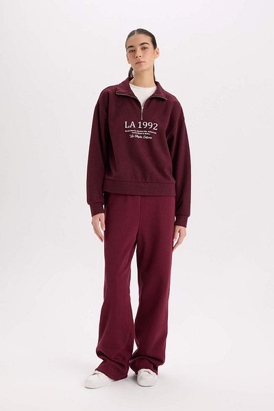 DeFacto Gerade Passform, elastische Taille, Taschen, hohe Taille, dicke Basic-Straight-Jogginghose B8571ax24wn