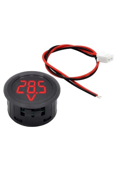 ROBİZ Voltmetre DC 4-100V Led Dijital Ekran Dairesel - Kırmızı