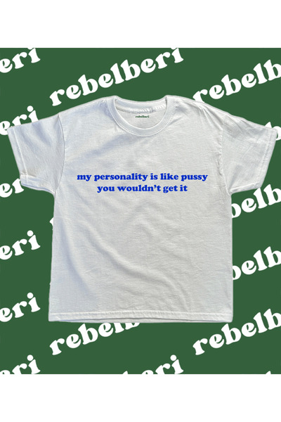 rebelberi Η προσωπικότητα μου είναι σαν το μπλουζάκι Pussy Baby - Y2K Grunge Fairycore, 100% βαμβάκι