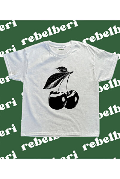 rebelberi Tricou pentru bebeluși Grunge Black Cherry Y2K Fairycore 100% bumbac