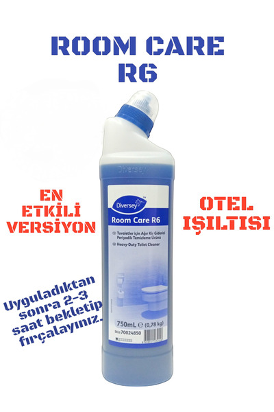 Diversey Room Care R6, WC Ağır Kir Ve Leke Sökücü, WC lerde Sararmalar Ve Kar...