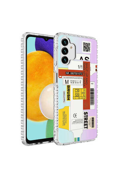 Ardemix حافظة لهاتف Galaxy A13 4G مع حافة وسادة هوائية وغطاء من السيليكون المزخرف الملون Zore Elegans - NO2
