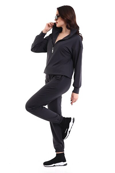 Dreamlike Rahat Ve Sportif Yakası Uzun Fermuarlı Yumuşak Jogging Takım