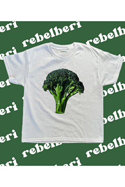 rebelberi تي شيرت للأطفال بنمط بروكلي Y2K Grunge Fairycore 100% قطن