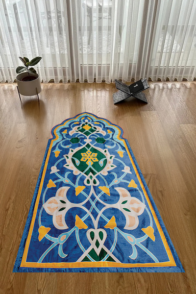 Viyana Home Digital Printed Non-Slip Base Washable Dowry Gift Prayer Mat Prayer Rug
