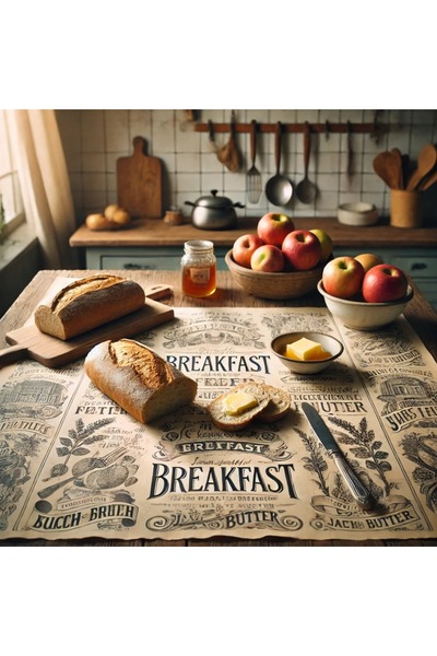 Atlas Mutfak Vintage Patterned Breakfast Serving and Presentation Paper 37X28...