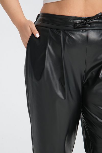 Dejabrew Jeans Carrot Model Black Leather Trousers - A037-1
