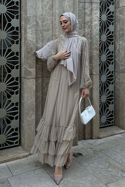 Sahraa Beige Nile Abaya
