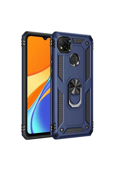 Techaks حافظة هاتف Redmi 9c مع حامل للكاميرا وغطاء مدرع مغناطيسي حلقي Vega - ...