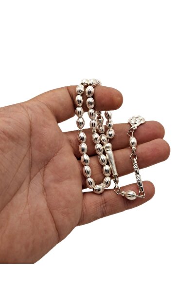 Han Ticarethane نموذج البطيخ مسبحة معدنية فضية الشكل