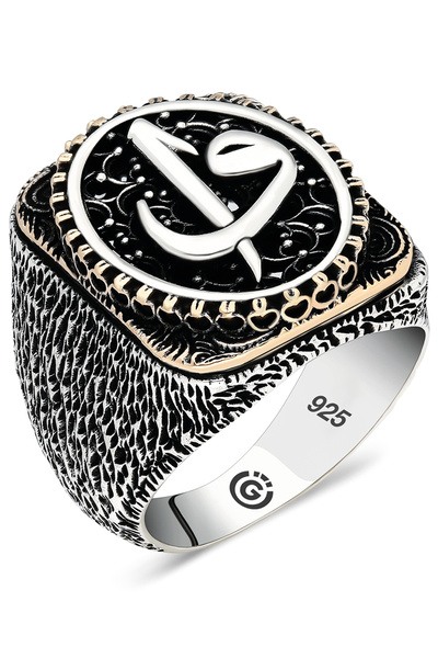 OTTOTESBİH Elif Vav Erkek Yüzük Erkek Gümüş Yüzük