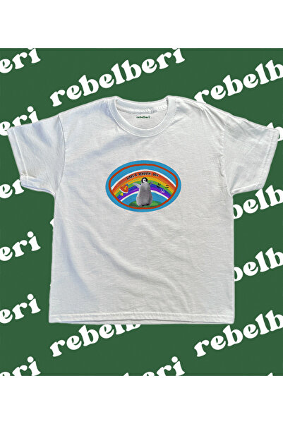 rebelberi تي شيرت Y2K Grunge Fairycore منقوش للأطفال - بطريق، 100% قطن