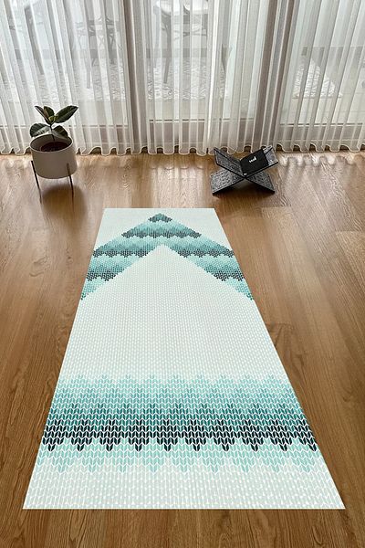 Viyana Home Дигитално отпечатан молитвен килим с нехлъзгаща се основа, който може да се пере, за сватбени подаръци, МОЛИТВЕНИ КИЛИМИ-97-ЗЕЛЕН