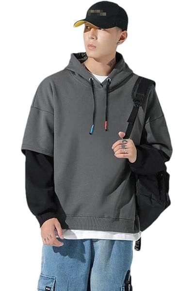 Köstebek Korean Style Double Color Oversize Hooded Sweatshirt