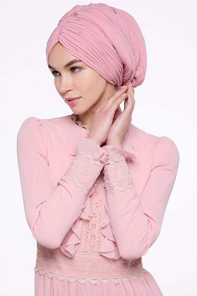 miha Hicran Önal Pink Cross Tie Bonnet