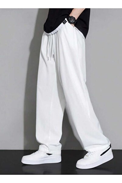 TNR SPORT White Straight Leg Baggy Fit Comfortable Wear Sweatpants