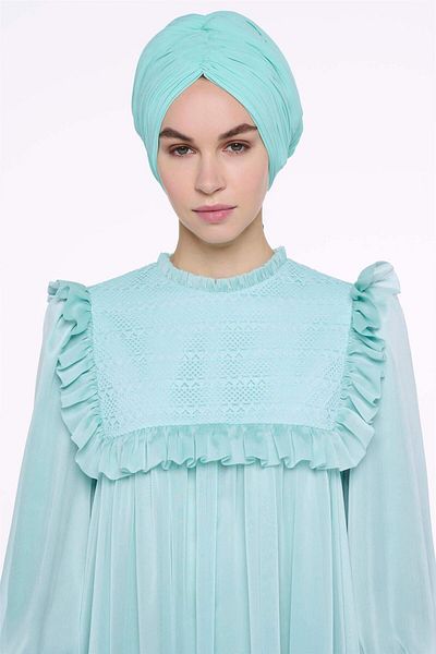 miha Hicran Önal Turquoise Cross Tie Bonnet