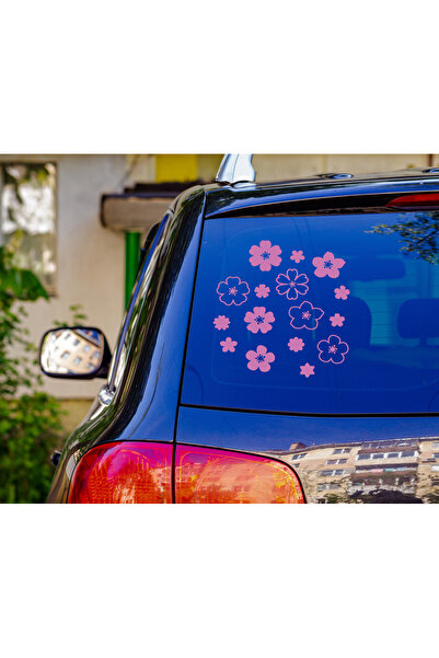 SUNA Çiçekler Sticker-Etiket-Araba-Otomobil-Motosiklet-Araç-Cam