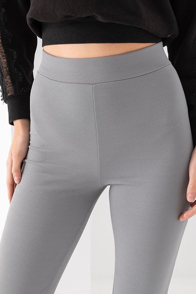 LEBRA Pantaloni de damă, gri, cu picior spaniol, cu talie înaltă, cu lycra, jambiere regeneratoare