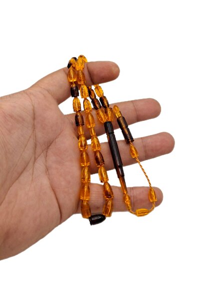 Han Ticarethane Model Bullet Negru Portocaliu Rozari de praf de chihlimbar