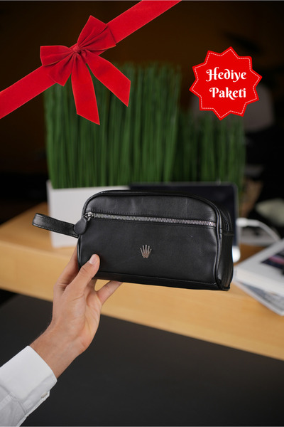 WATCHOFROYAL Verev Black Hakiki Deri El Çantasi