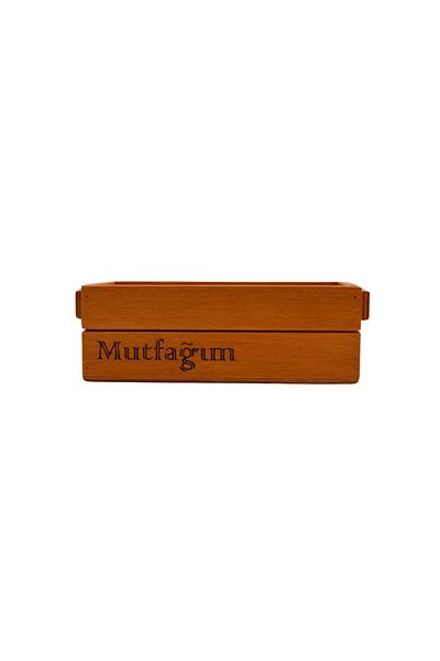 t tun's woods Beech Wood My Kitchen Written Decorative Organizer 25X14Cm Multi-Purpose Organizer