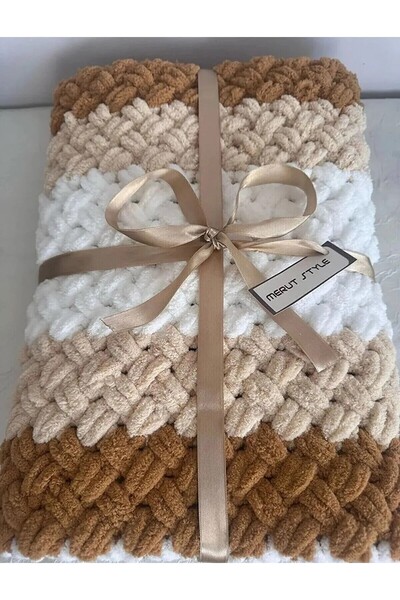 MERUT STYLE HAYATINI RENKLENDİR El Örgüsü Alize Puffy Bebek Battaniyesi Çok R...
