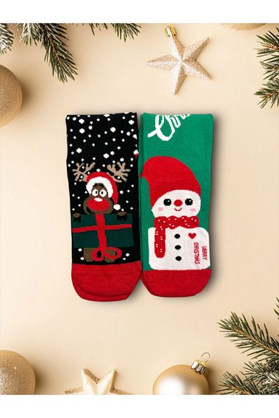 BERNEO Unisex Christmas Concept Gift 2-Pack Socks
