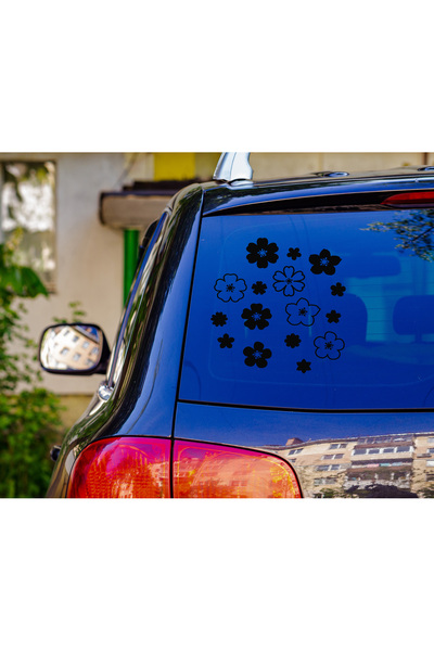 SUNA Çiçekler Sticker-Etiket-Araba-Otomobil-Motosiklet-Araç-Cam