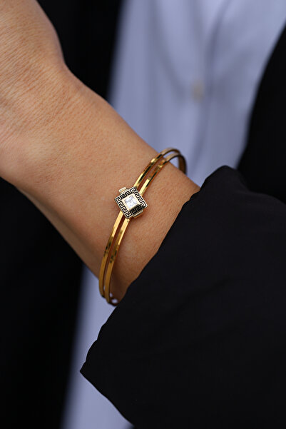 Yenigün Kuyumculuk 14 Ayar Altın Ema Kare Taş Detaylı  Ajda Ve Kolye Charm