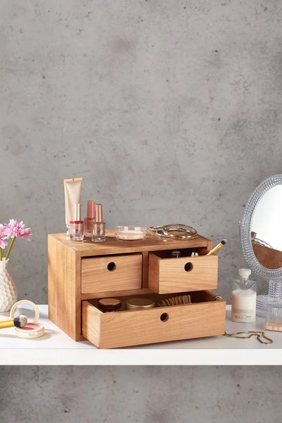 KukiWood Düzenleyici Organizer, Ahşap Çekmeceli Düzenleyici