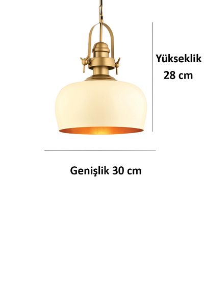 AG LightDesign Stylish Lamp Metal - Cream Pendant Lamp Chandelier Bedroom, Living Room, Kitchen, Hallway