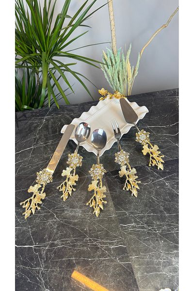 MAY HOME Gold Bron 5 Piece Service Set