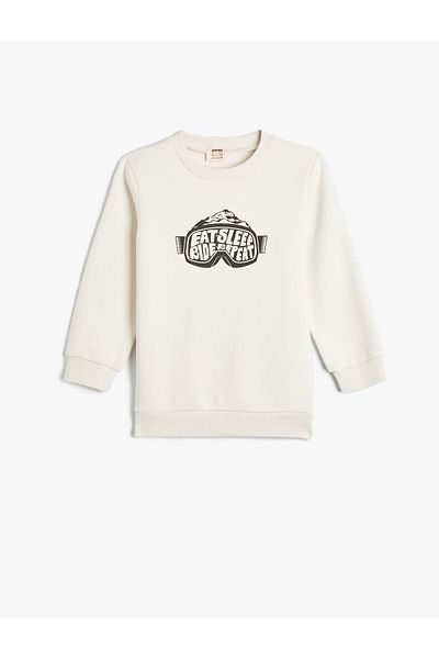 Koton Winter Themed Sweat Long Sleeve Crew Neck With Ribbon