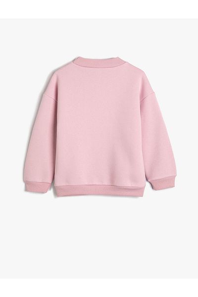 Koton Sweatshirt Long Sleeve Crew Neck Slogan Printed Raised