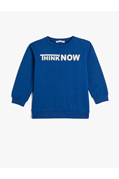 Koton Sweatshirt mit langen Ärmeln, Rundhalsausschnitt, erhabener Aufdruck mi...