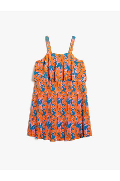 Koton Dress With Hangers Flounce Floor Detail