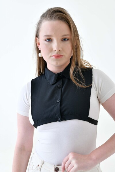 mirach Plus Size Stretchy Elastic Sleeveless Half Shirt - Solid Model Regular Collar Shirt