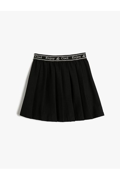 Koton Skirt Waist Elastic Text Detailed