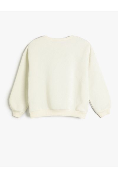 Koton Sweatshirt Long Sleeve Ruffle Detailed Crew Neck With Ribbon
