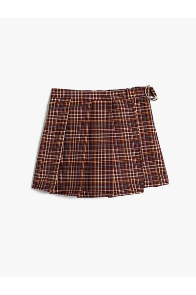 Koton Schnallen-Plissee-Shortsrock – elastische Taille