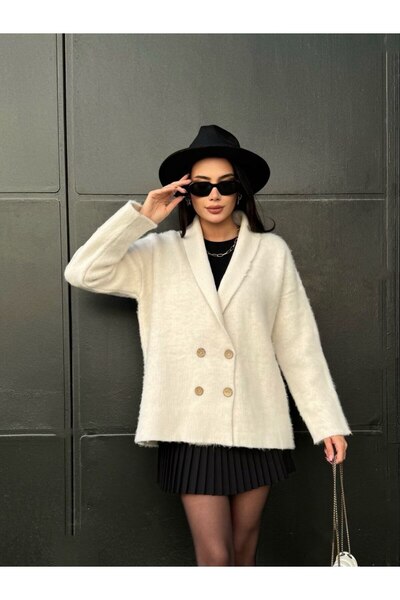 ANBLYs COLLECTION Düğmeli Salaş Kesim Triko Ceket