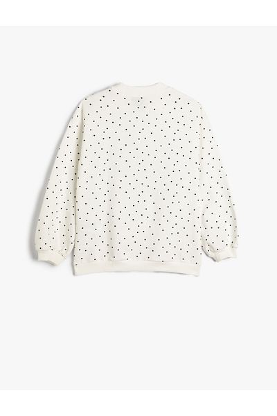 Koton Minnie Mouse Sweatshirt Licensed Sequined Sequined Long Sleeve Crew Neck Ribbed
