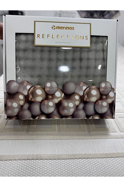 Reflections طقم بطانية Merino Reflections باللون الرمادي مكون من 3 قطع - Halici Haktan