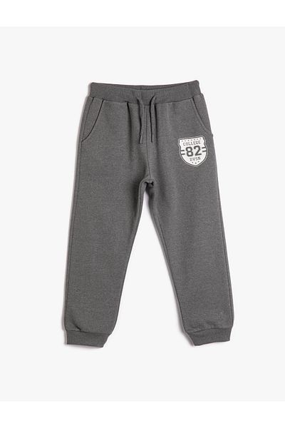 Koton Basic Jogger Sweatpants College Printed Tie Waist Pocket Ribbon