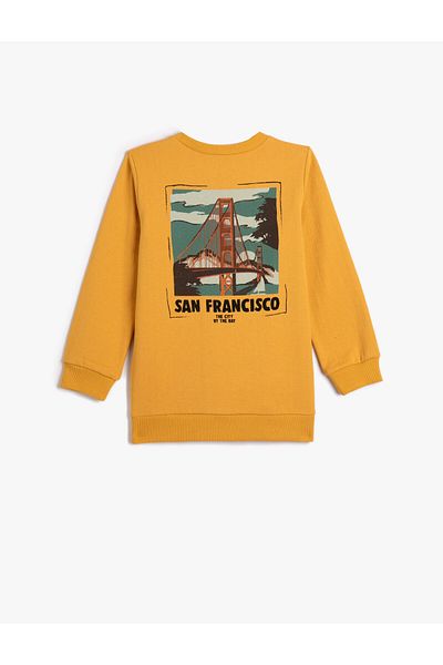 Koton Sweatshirt Long Sleeve Crew Neck San Francisco Print Detailed