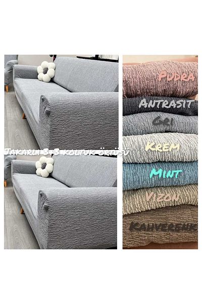 Güzel Aral 3+3 Jacquard Elastic Stretch Flexible Washable Cotton Seat Cover Set Seat Cover